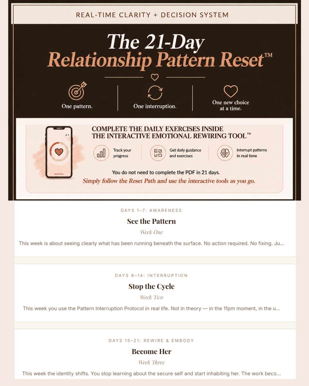 The 21-Day Relationship Pattern Reset. daily guided practice